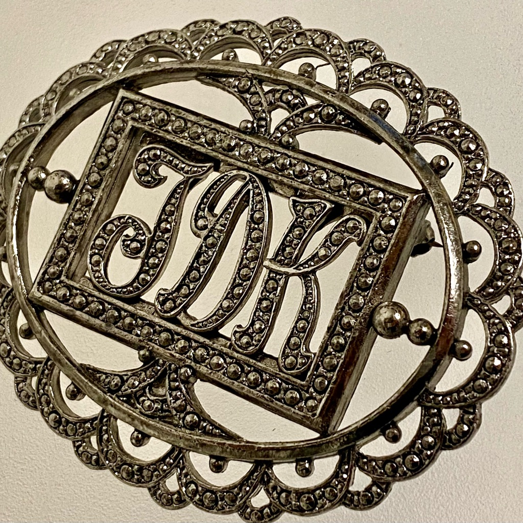 Vintage Miriam Haskell Brooch Jdk Initials